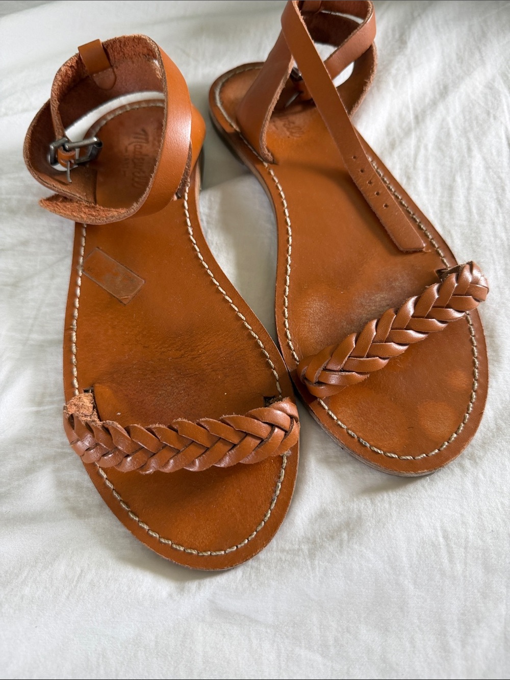 Madewell Sightseer Ankle Straps Leather Flat Sandals